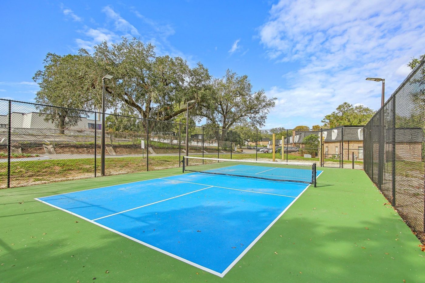 Pickleball court at Grand Oaks Apartments